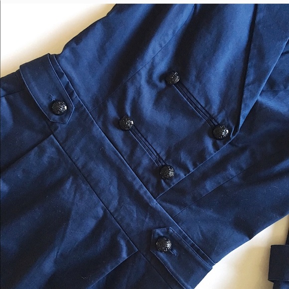 Reiss Navy Blue Military Inspired Dress - Picture 2 of 4